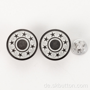 Custom Star Logo geprägte Legierung Metall Jeans Buttons